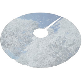 Winterlandschaft Schnee Eis Baum Schneeflocken Julgransmatta Borstad Polyester