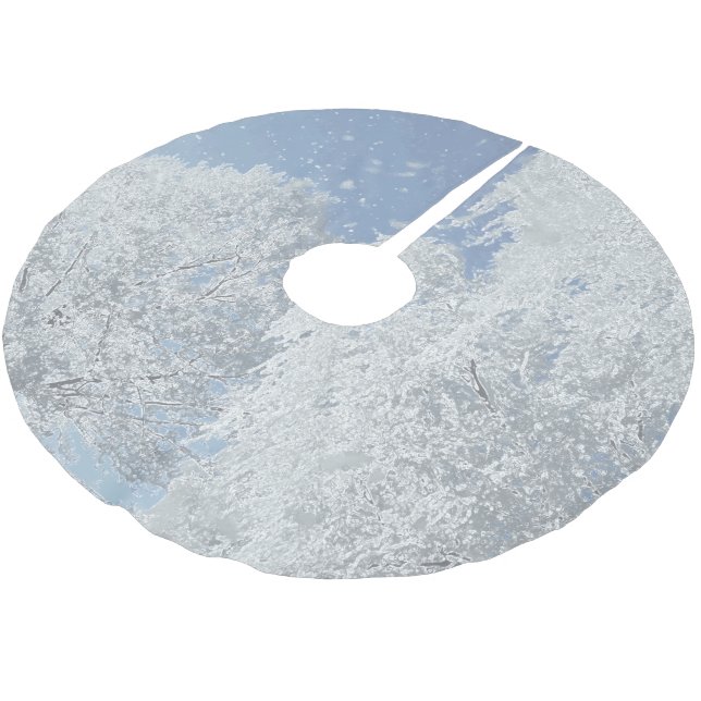 Winterlandschaft Schnee Eis Baum Schneeflocken Julgransmatta Borstad Polyester (Vinklad)