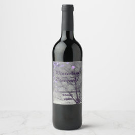 "Winterleaf" Lavender Top, uppsättning med 6 Vin-e Vinflaska Etikett