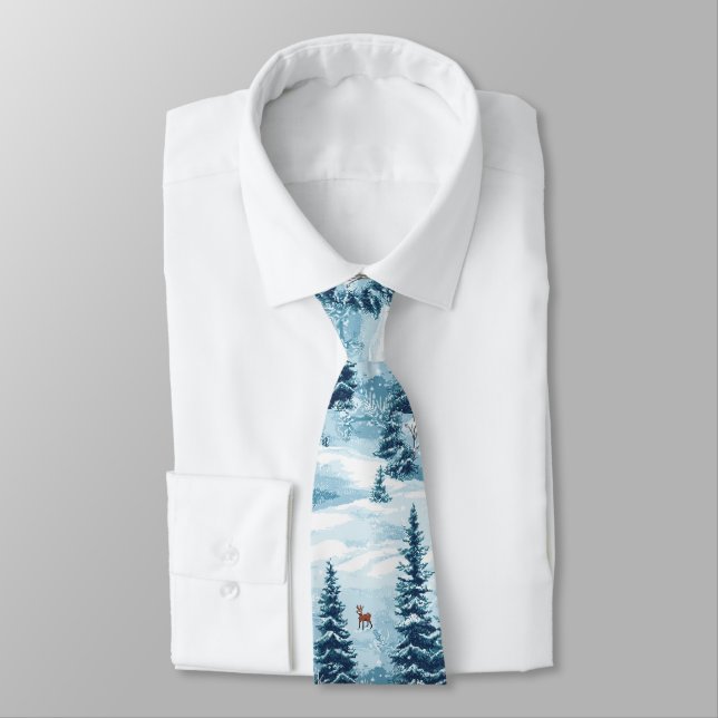 Winterlicher Pixelwald – Verschneite Waldszene Slips (Bunden)