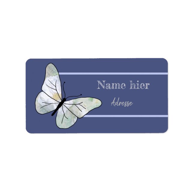 Winterrose und Schmetterlinge Adressetikett (Framsidan)