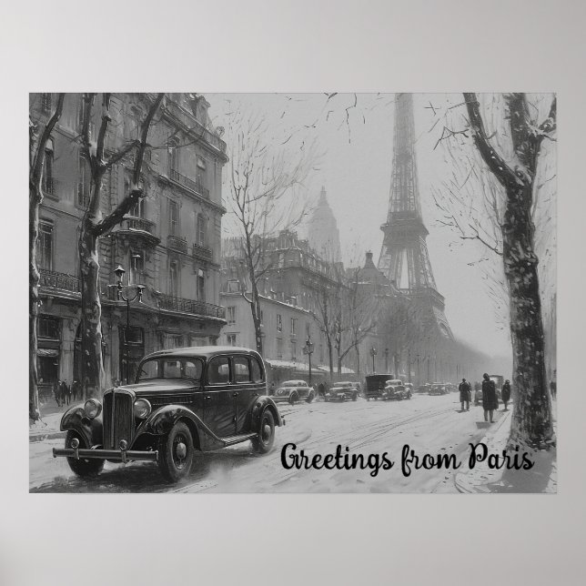 Winter's Embrace i Paris Poster (Framsidan)