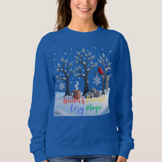 Winter's Peaceful Cozy Magic Frosty Trees Design T Shirt