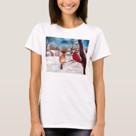 Winters Serenity Cardinal Tshirt Tee Shirt