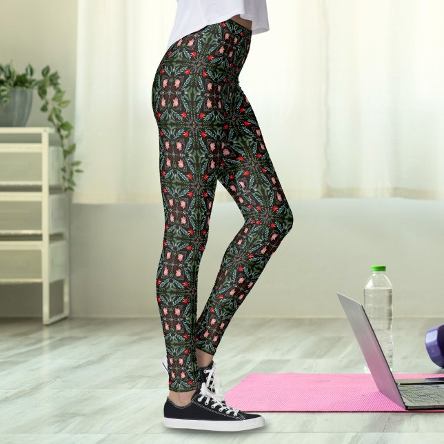 Winters Snöflingor, Poinsettias, kardinals Leggings (Skapare uppladdad)