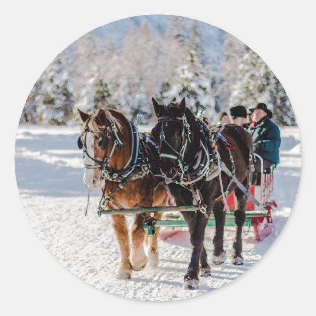 Winter's Wonderland Runt Klistermärke (Framsida)