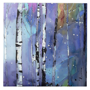 Wintersong i Birch Skogen Kakelplatta