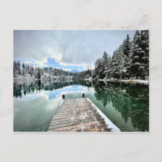 Wintertag am Crestasee i Flims Postkarte Vykort