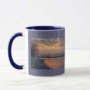 Wintertime River Sunset Mugg