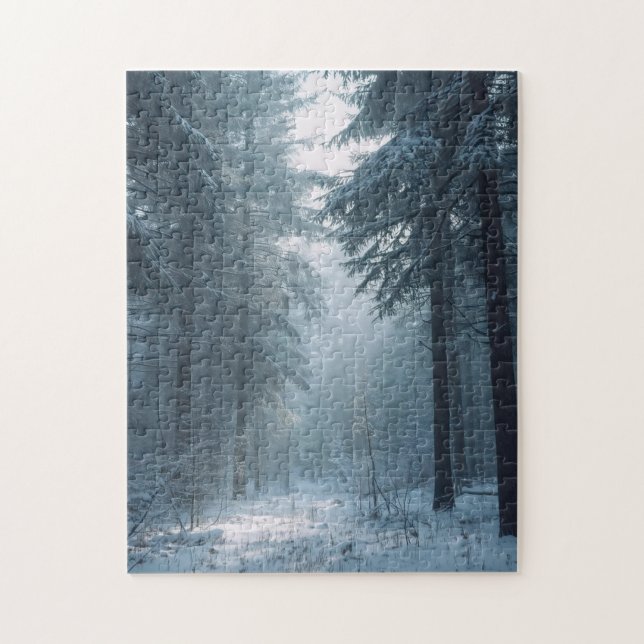 Wintertime Scene in the Forest Pussel (Vertikal)