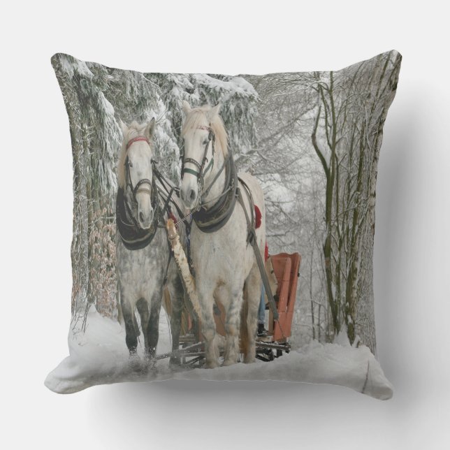 Wintertime Sleigh Ride Utomhuskudde (Framsida)