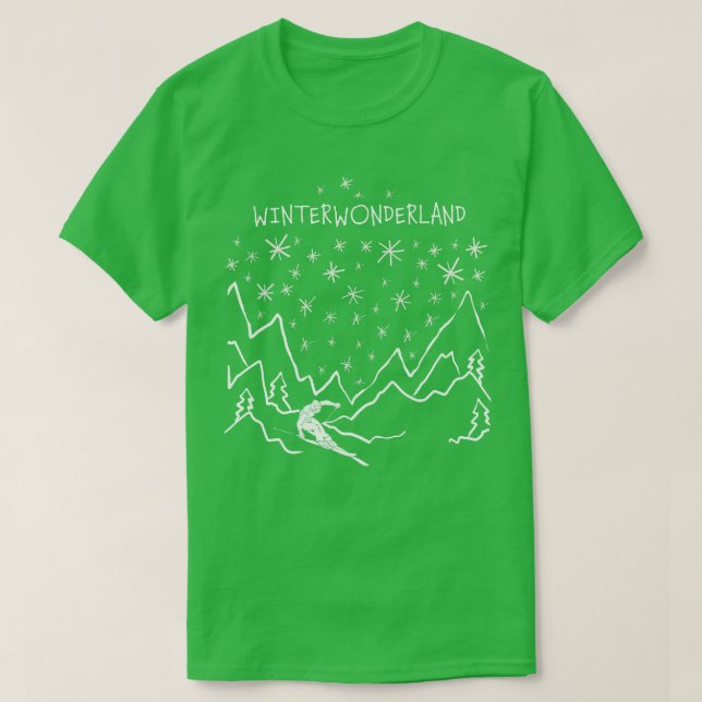 Winterwonderland Ski Skier Skiing T Shirt (Design framsida)