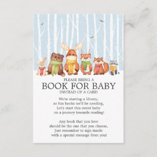 WinterWoodland Animals Boys Shower Bok för Baby Inbjudningar