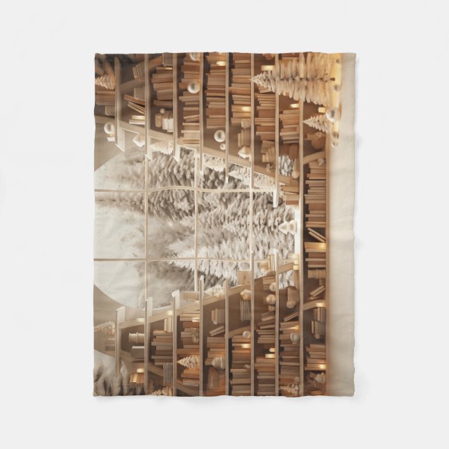 Wintery Bibliotek Fleecefilt (Framsidan)