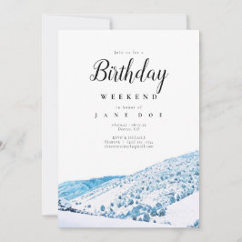 Wintery Colorado Mountains Birthday Helg Inbjudningar