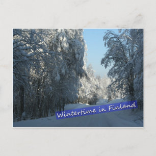 Wintery Land Road Vykort