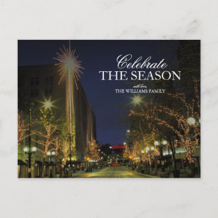 Wintery Night i Seattle i centrala staden Helg Vykort