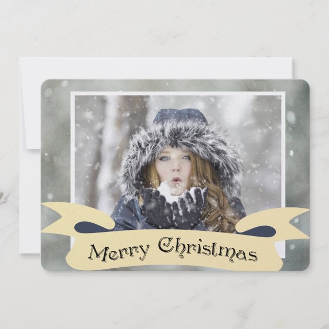Wintery One Photo jul Julkort (Framsida)