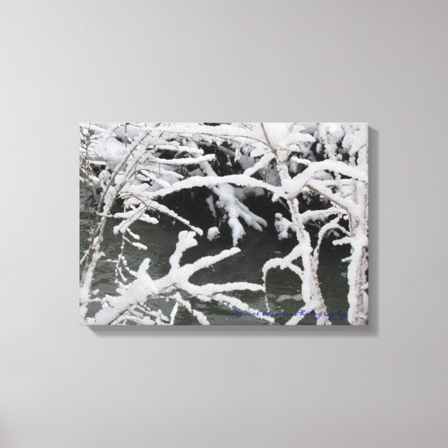 Wintery Stream Wrapped Canvas (Framsida)