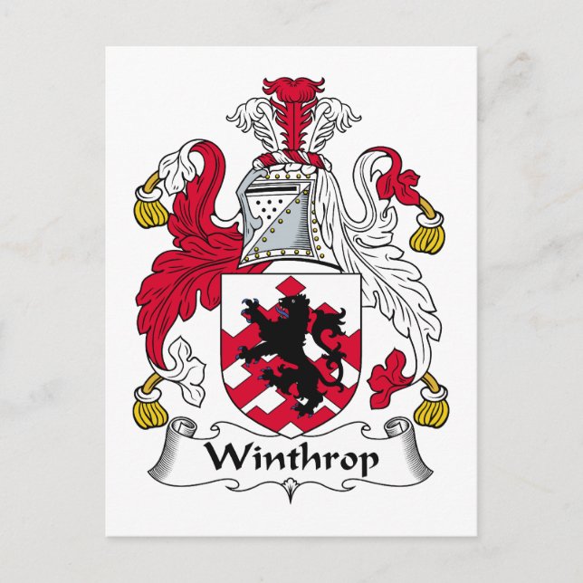 Winthrop Family Crest Vykort (Framsida)