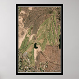 Wintonbury Backe Golf Course CT Satellite Karta Poster