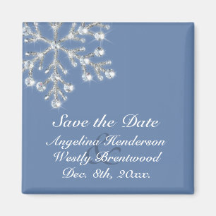 Wintry Crystal Snowflakespara datum magneter
