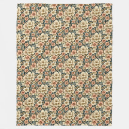 Wintry Floral Azaleas and Rose Fleecefilt