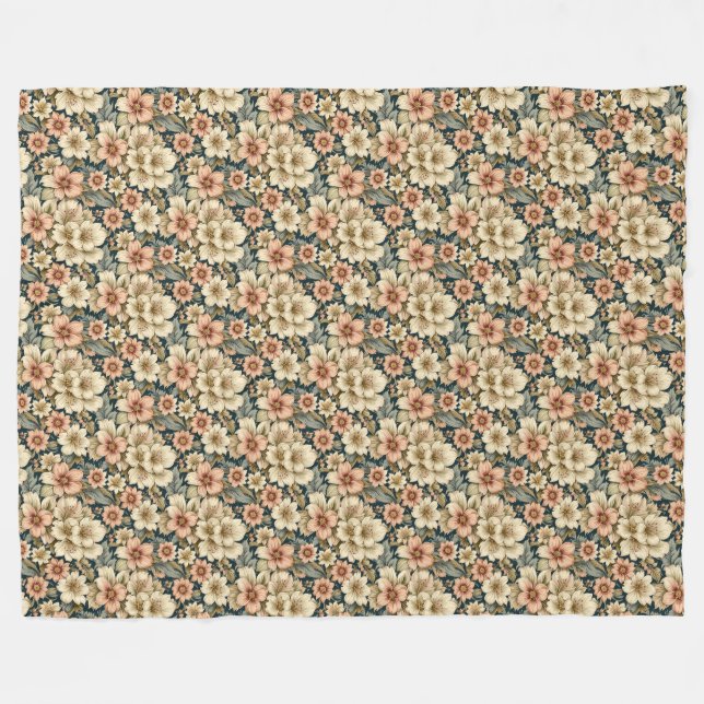 Wintry Floral Azaleas and Rose Fleecefilt (Framsidan (Horisontell))