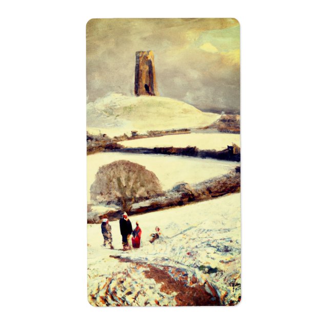 Wintry Glastonbury Tor Fraktsedel (Framsidan)
