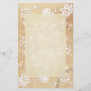 Wintry papper för snöflingorvintagehandstil