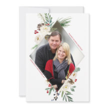 Wintry Wonderland Diamond Photo Helgdag Flat Card