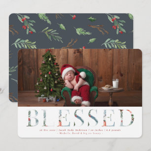 Wintry Wonderland Helgdag Birth Notice Julkort