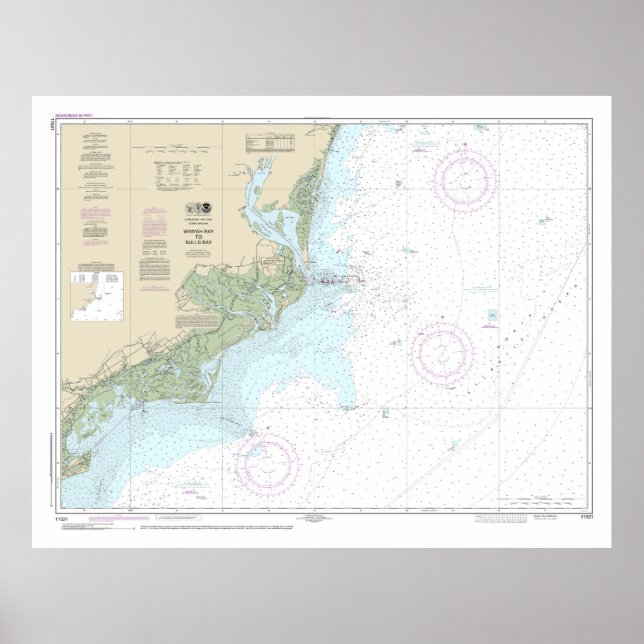 Winyah Bay till Bulls Bay Nautical Chart 11531 Poster (Framsidan)