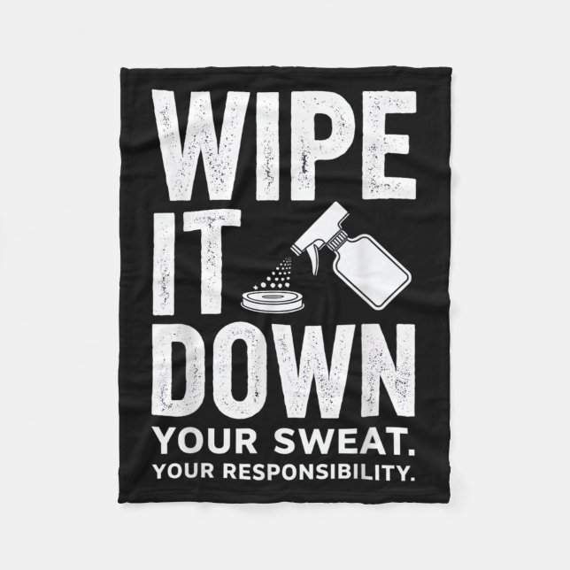 Wipe It Down Fitness Motivation Art  Fleecefilt (Framsidan)