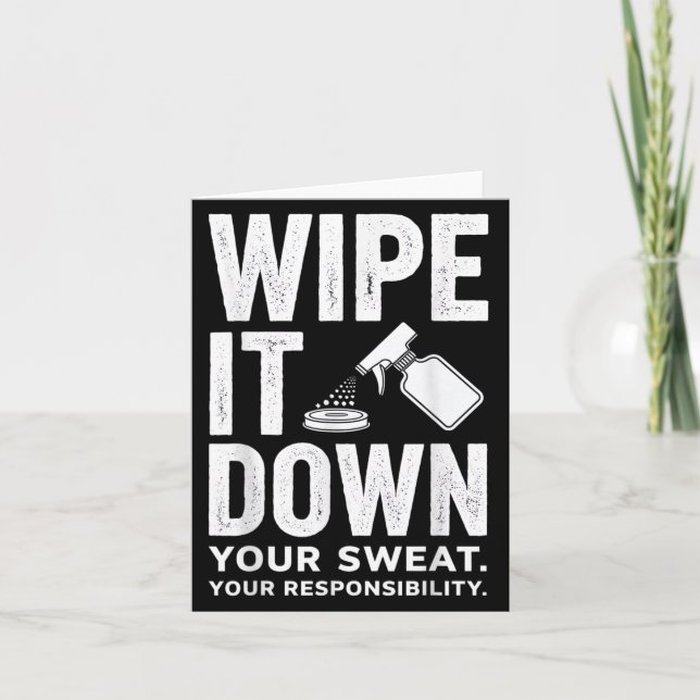 Wipe It Down Fitness Motivation Art  Kort (Framsida)