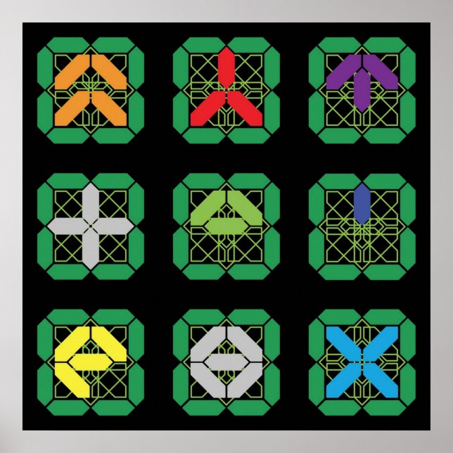 Wipeout 2097 F5000 League Weapon Symbols Poster (Framsidan)