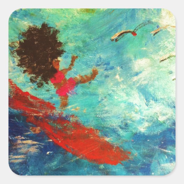 "Wipeout"-fästen Fyrkantigt Klistermärke (Framsida)