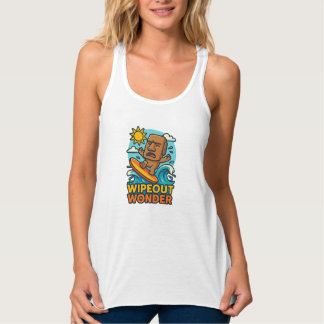 Wipeout Moai Chibi Surfa Misslyckas Linne Med Racerback