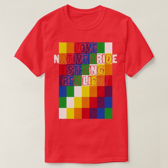 Wiphala Flag Indigenous Peoples  T Shirt (Design framsida)