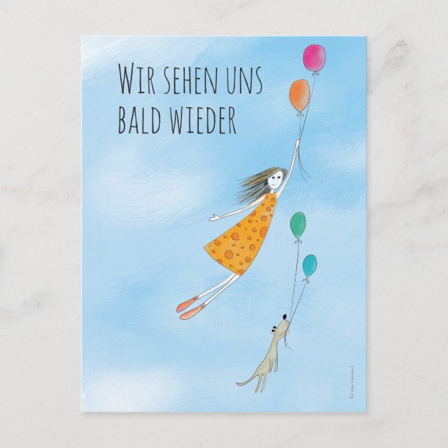 Wir sehen uns bald wieder vykort (Framsida)