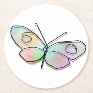 Wire Butterfly Underlägg Papper Rund