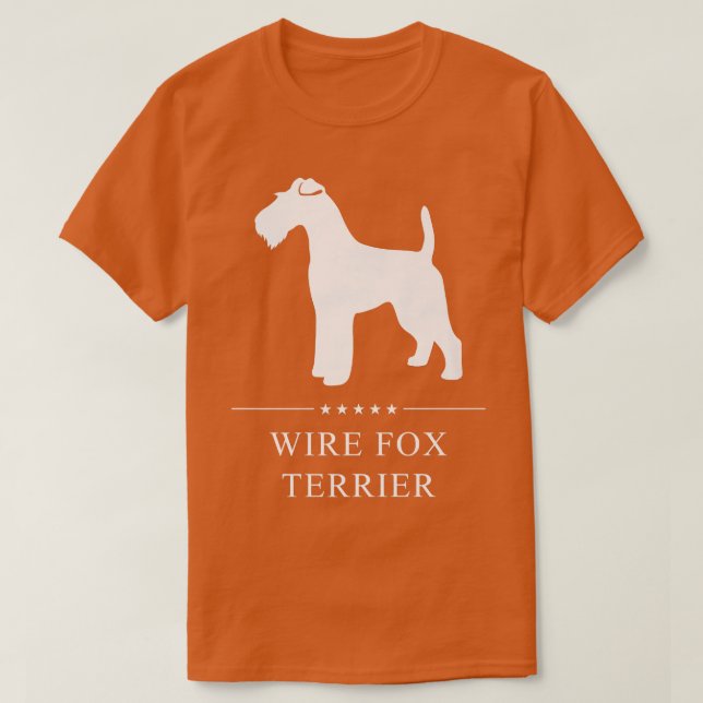 Wire Fo Terrier Dog White Silhouette Premium  T Shirt (Design framsida)
