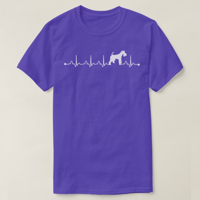 Wire Fo Terrier Hund Heartslag EKG Rolig hund Mamm T Shirt (Design framsida)