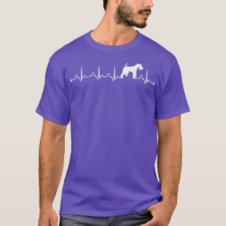 Wire Fo Terrier Hund Heartslag EKG Rolig hund Mamm T Shirt