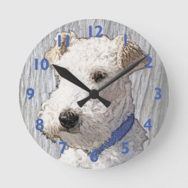 Wire Fox Terrier Art Rund Klocka