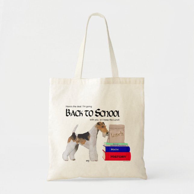 Wire Fox Terrier Back to school Tygkasse (Framsidan)