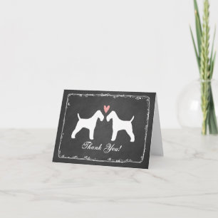 Wire Fox Terrier Bröllop Tack Kort