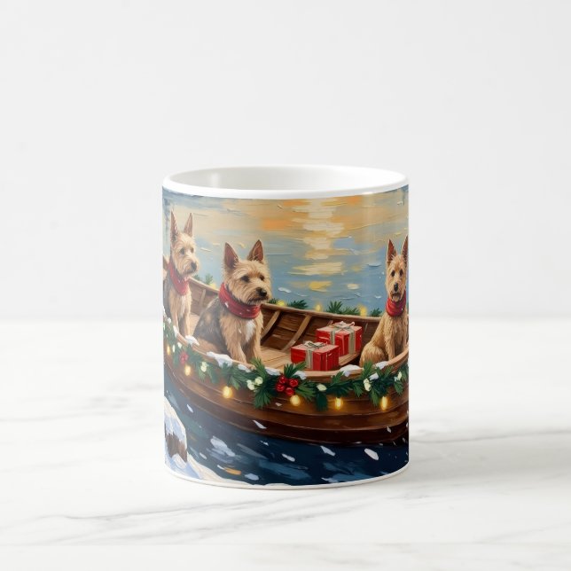 Wire Fox Terrier Christmas Boat Holiday Kaffemugg (Center)