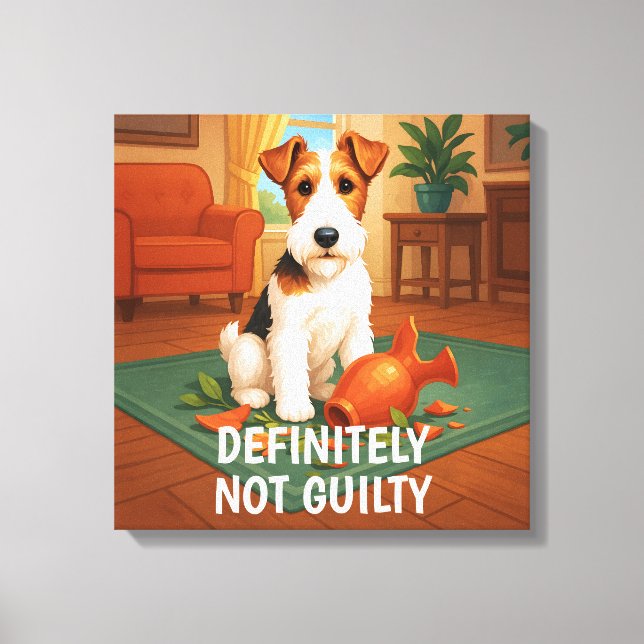 Wire Fox Terrier - Definitely Not Guilty Canvastryck (Framsida)