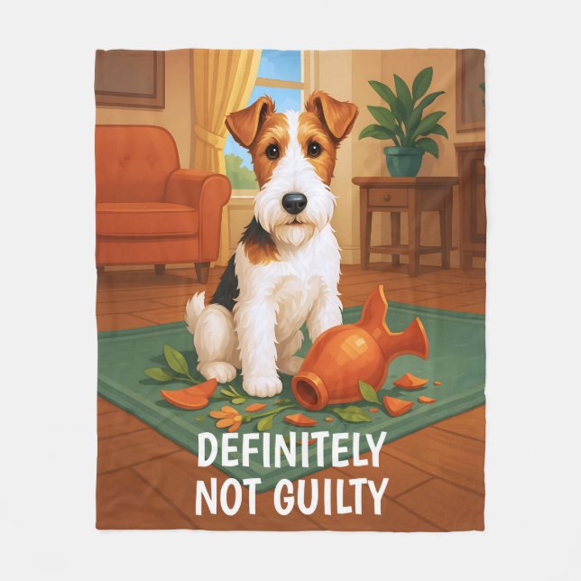 Wire Fox Terrier - Definitely Not Guilty Fleecefilt (Framsidan)
